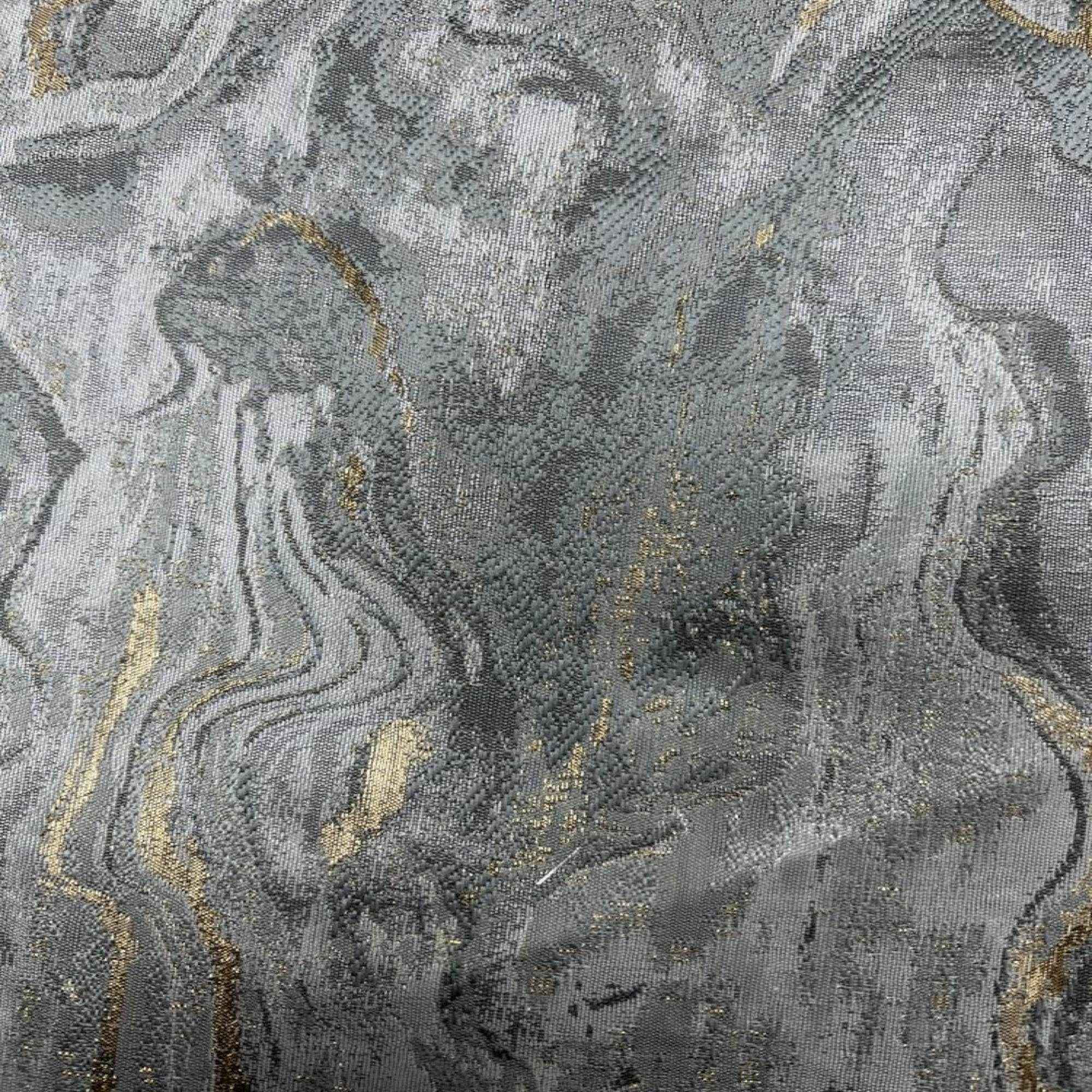 Grey MILANO Jacquard Print Metallic Marbleized Fabric by the Yard - 118 Inch Wide