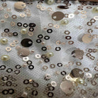 Blush Soft Tulle Mesh Fabric Heavily Embellished with Sequins Fabric by the Yard - 52 Inch Wide