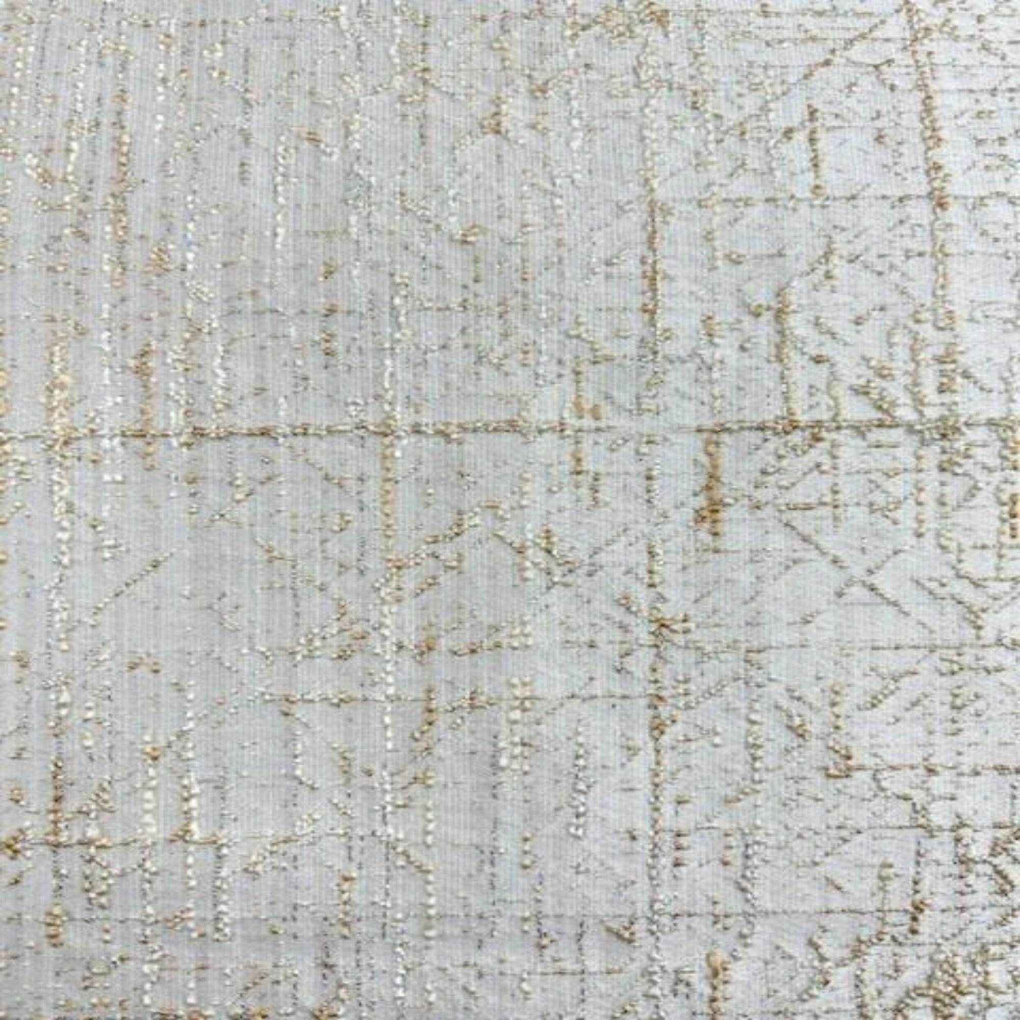 Ivory Mumbai Sparkling Jacquard Fabric with Glitzy Yarn Fabric by the Yard - 118 Inch Wide