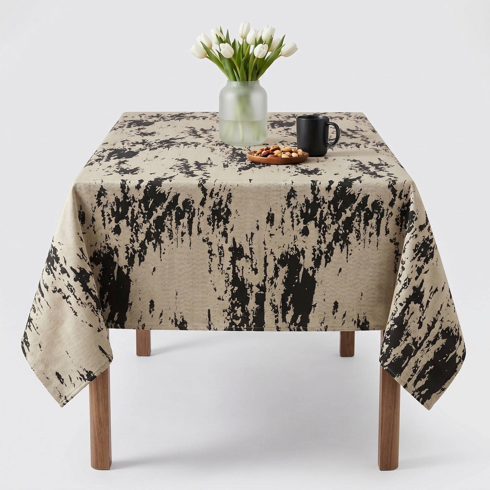 Marmore Gold Black Tablecloth