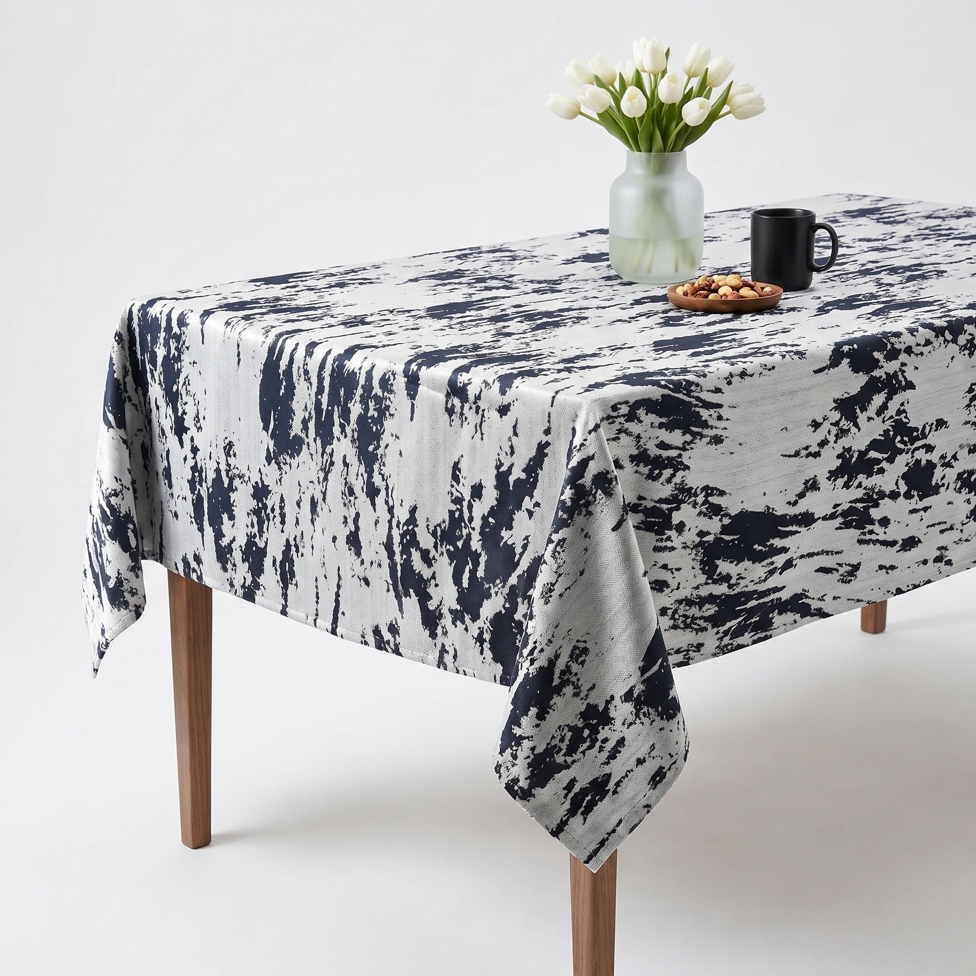 Marmore Navy White Tablecloth