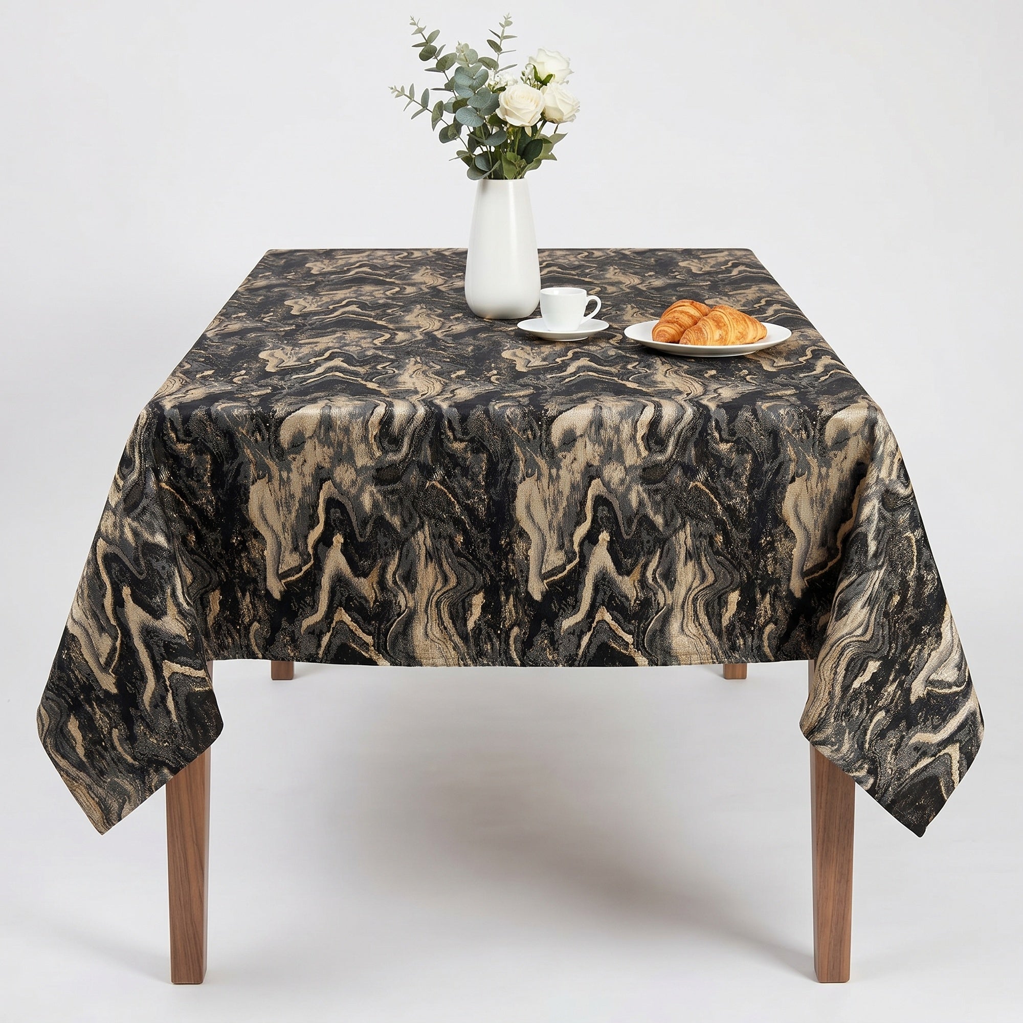 Milano Black Gold Tablecloth