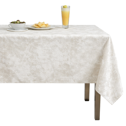 Abstract Crushed Velvet Tablecloth – Natural