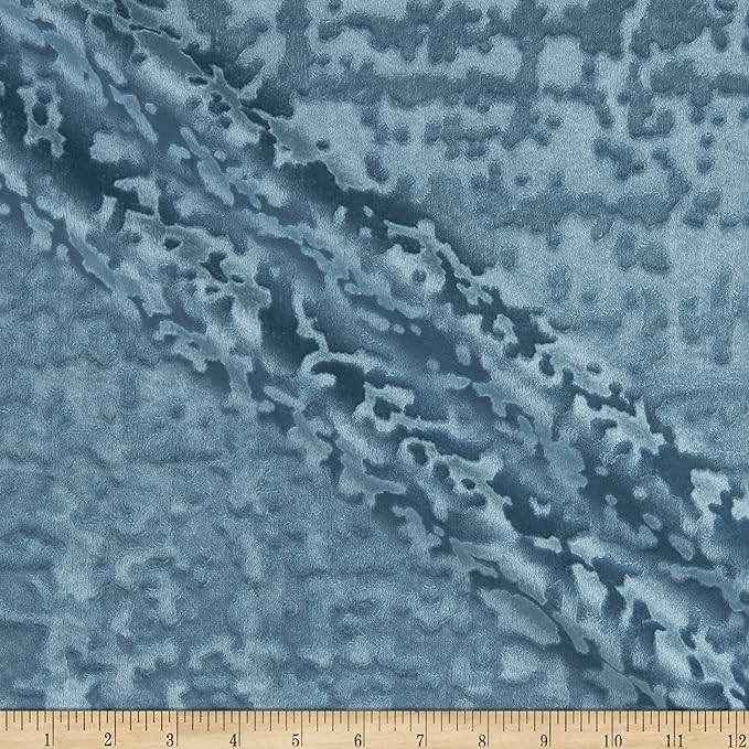 Ocean Abstract Crushed Velvet Fabric by the Yard - 118 Inch Wide