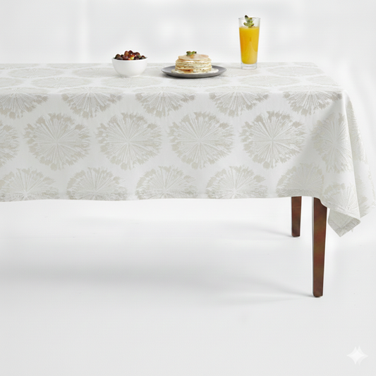Allium Jacquard Tablecloth - Off White