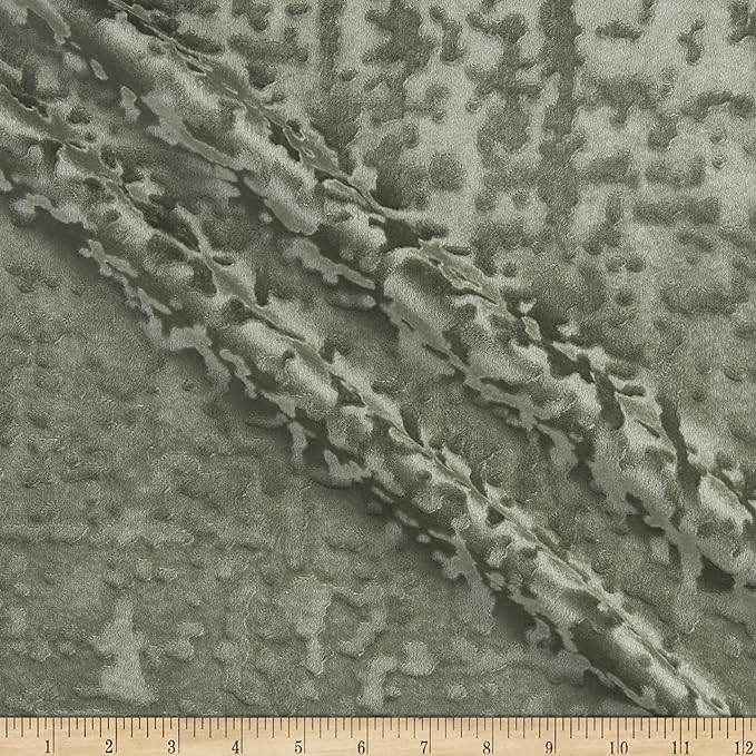 Olive Abstract Crushed Velvet Fabric by the Yard - 118 Inch Wide