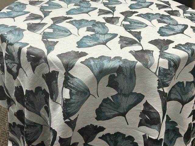 Light Blue POPPY Jacquard Tulip Print Tapestry Fabric by the Yard - 118 Inch Wide