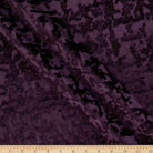 Plum Abstract Crushed Velvet Fabric by the Yard - 118 Inch Wide