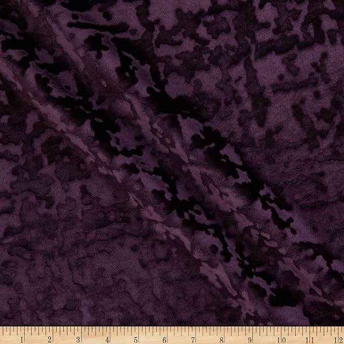 Plum Abstract Crushed Velvet Fabric by the Yard - 118 Inch Wide