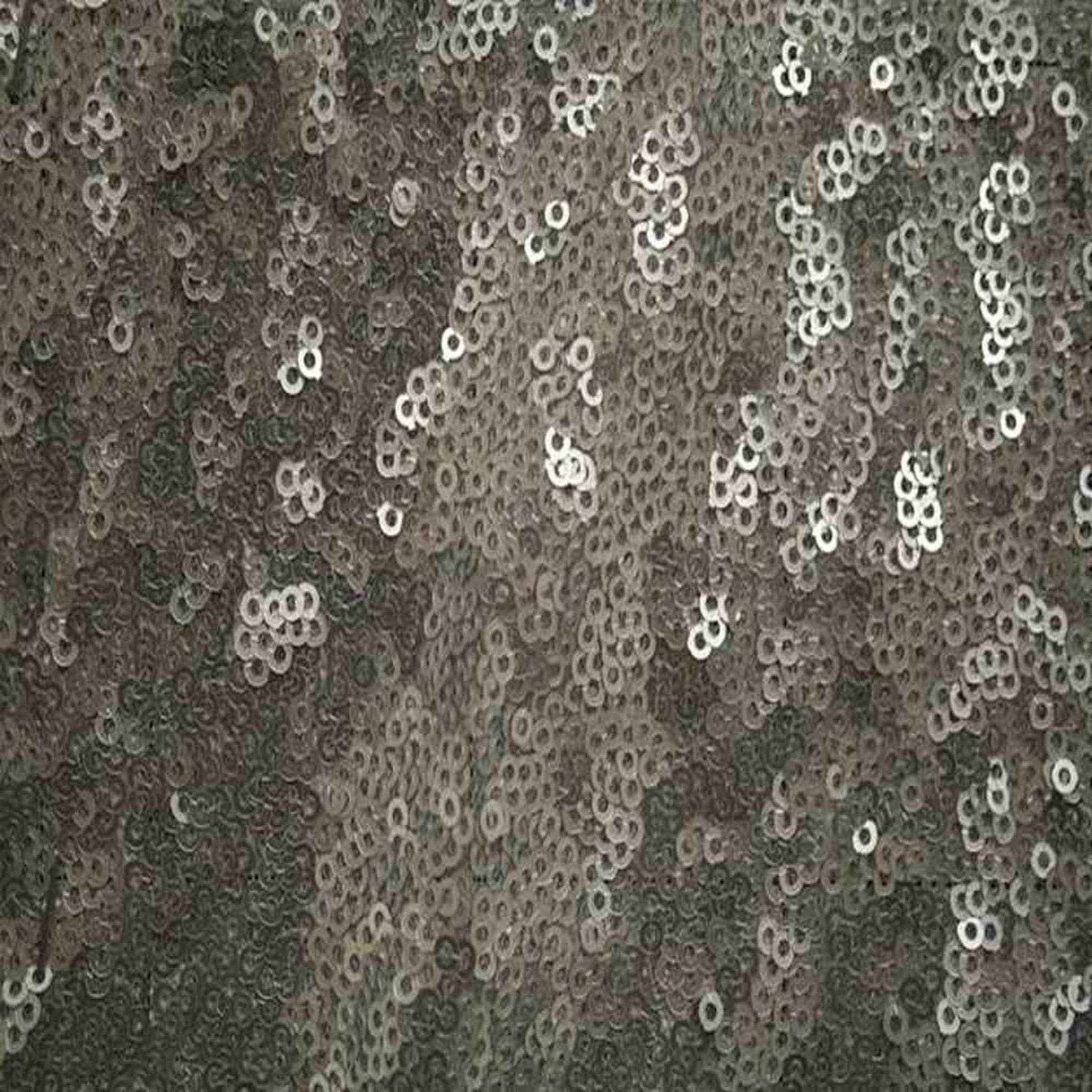Dull Silver QUINCY Sequin Fabric on Mesh Material Fabric by the Yard - 52 Inch Wide