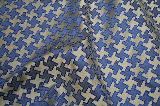 blue RATTLE Jacquard Fabric by the Yard - 58 Inch Wide