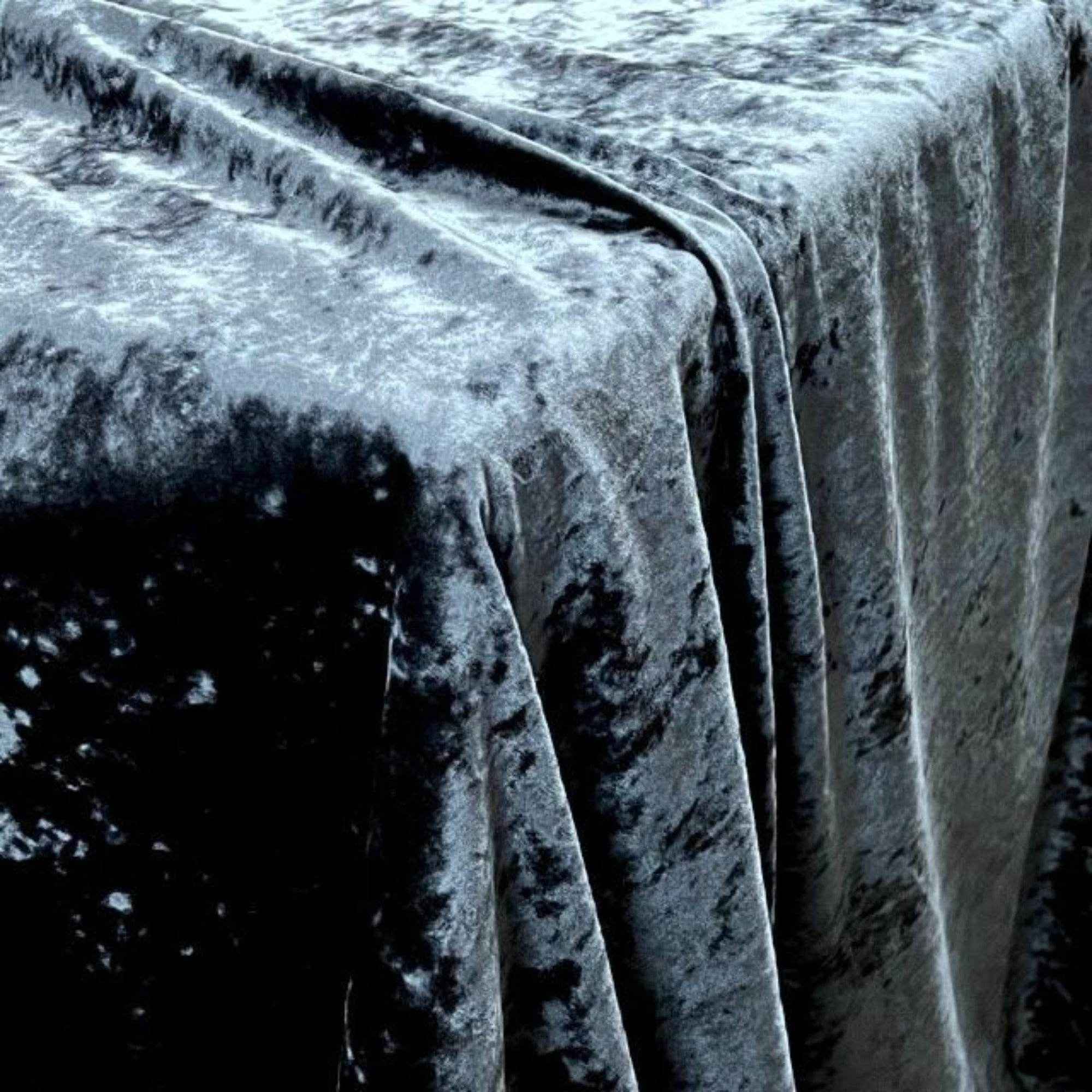 Navy Riverdale Crushed Velvet Fabric by the Yard - 118 Inch Wide