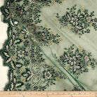 Pine Green/Gold Rowley Sequin Embroidered Mesh Fabric. Lace Netting Material - 52 Inch in Width Fabric by the Yard - 52 Inch Wide