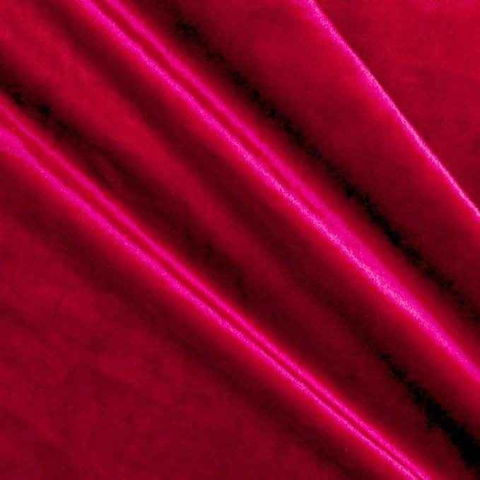 Cherry Red Shiny Velvet Fabric by the Yard - 72 Inch Wide