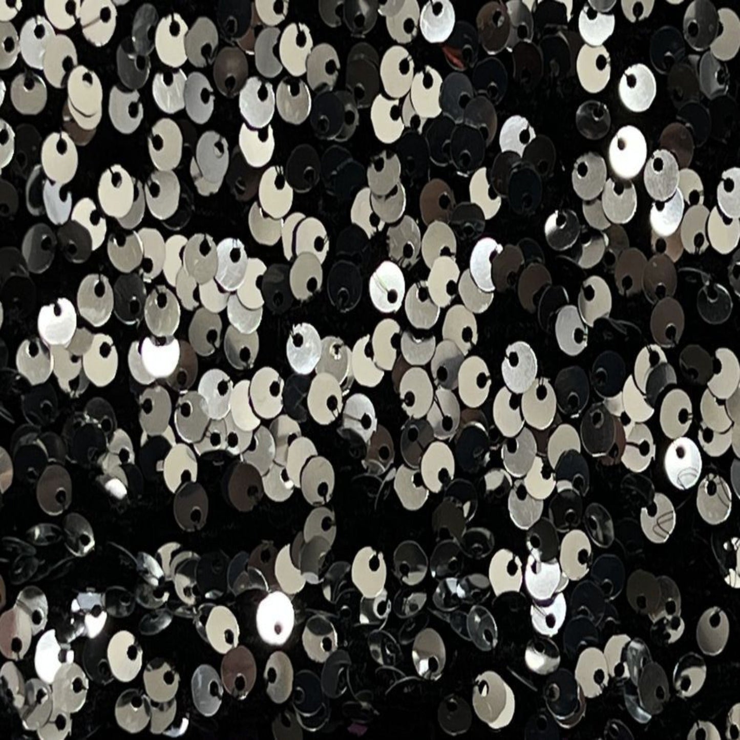 Stretch Velvet Sequin Tablcloth - Black/Silver