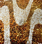 Sunburst/White Selectra Waves Stretch Velvet Sequin Fabric by the Yard - 48 Inch Wide