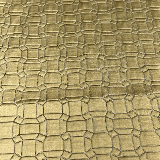 Square Jacquard, Quilted Look | Tablecloth - Gold