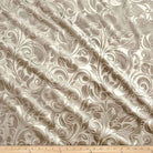 Sand Brocade Scroll Velvet Fabric by the Yard - 58 Inch Wide