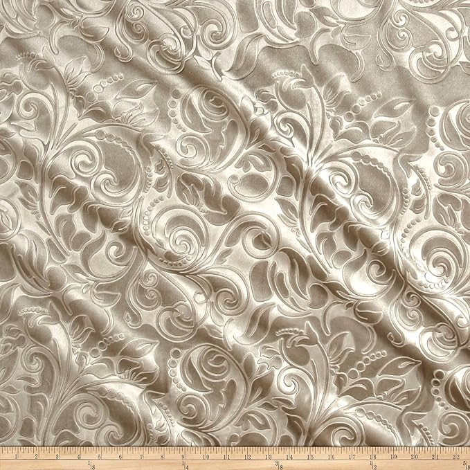 Brocade Scroll Velvet | Tablecloth - Sand