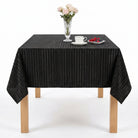 Shadow Stripe Black Tablecloth