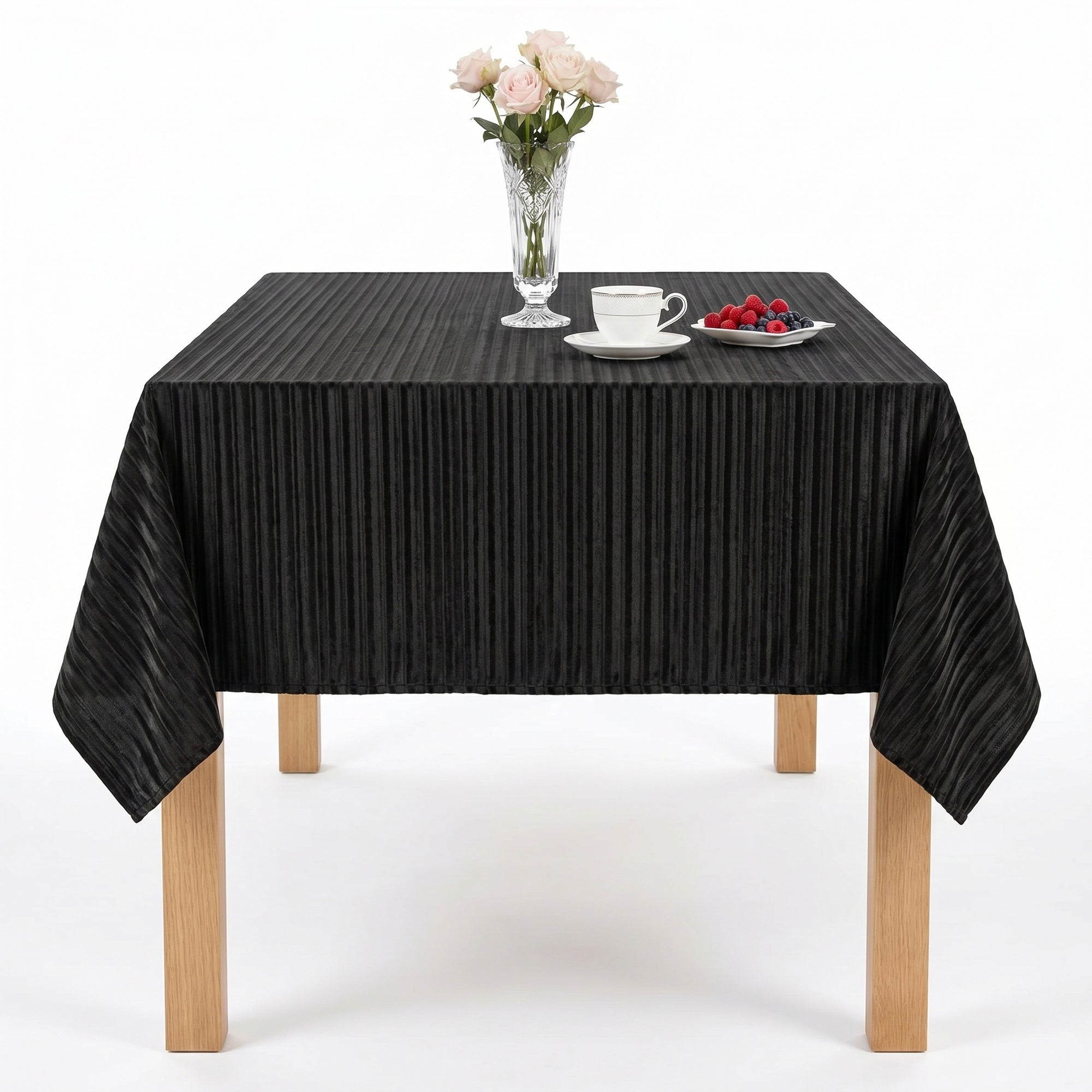 Shadow Stripe Black Tablecloth