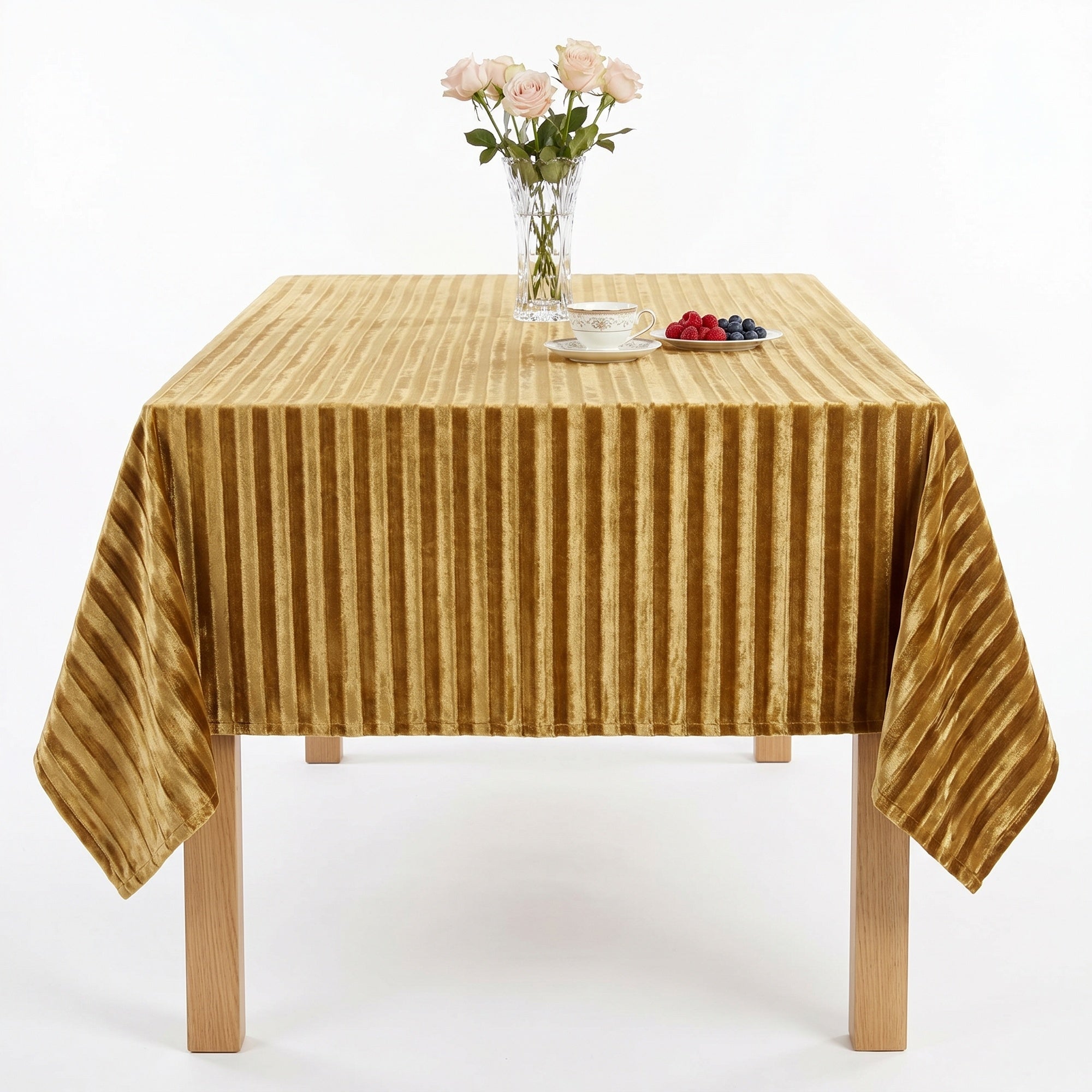 Shadow Stripe Gold Tablecloth
