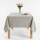 Shadow Stripe Ivory Tablecloth