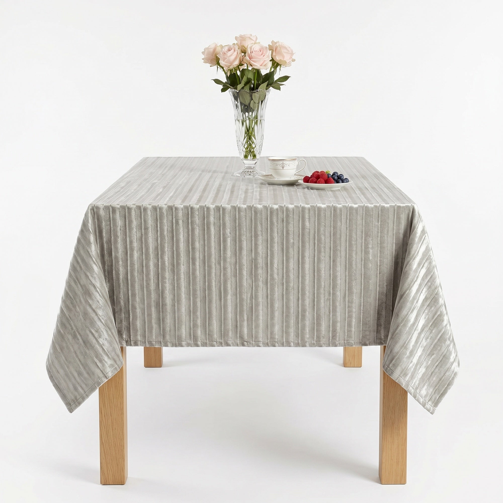 Shadow Stripe Ivory Tablecloth