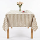 Shadow Stripe White Tablecloth