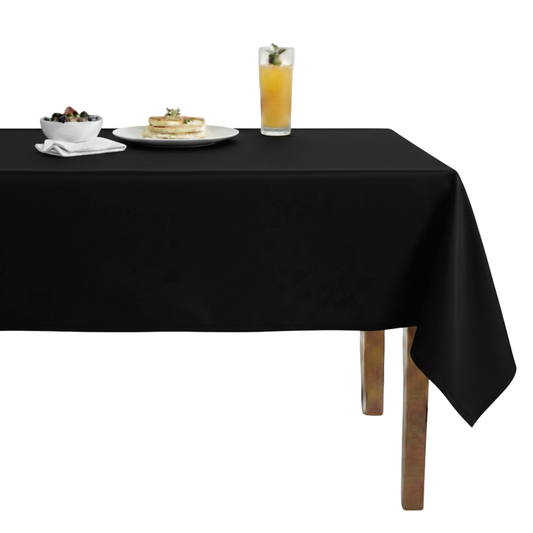 Shiny Velvet Tablecloth -  Black