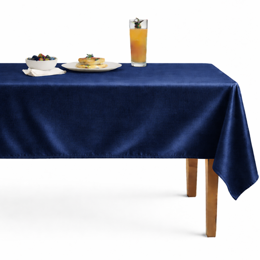 Shiny Velvet  Tablecloth- Navy