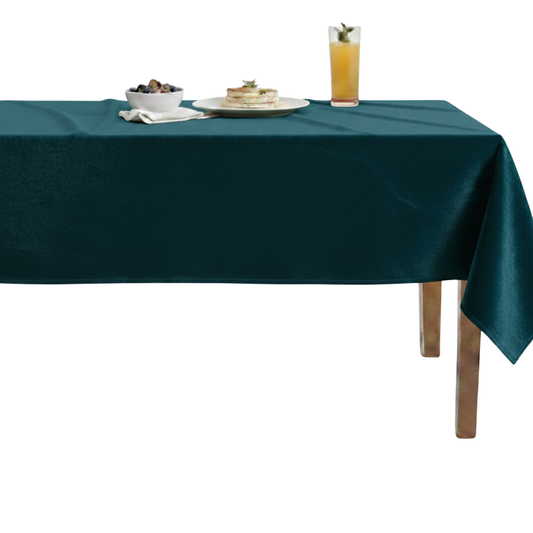 Shiny Velvet Tablecloth- Seafoam