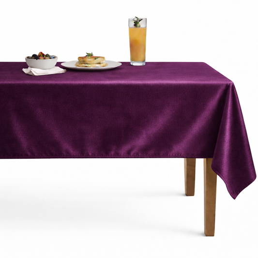 Shiny Velvet  Tablecloth -Plum