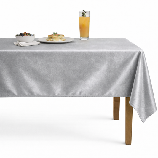 Shiny Velvet Tablecloth -Silver