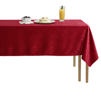 Shiny Velvet Tablecloth- Cherry Red