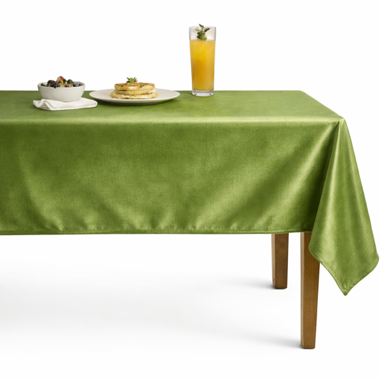 Shiny Velvet Tablecloth  - Apple Green
