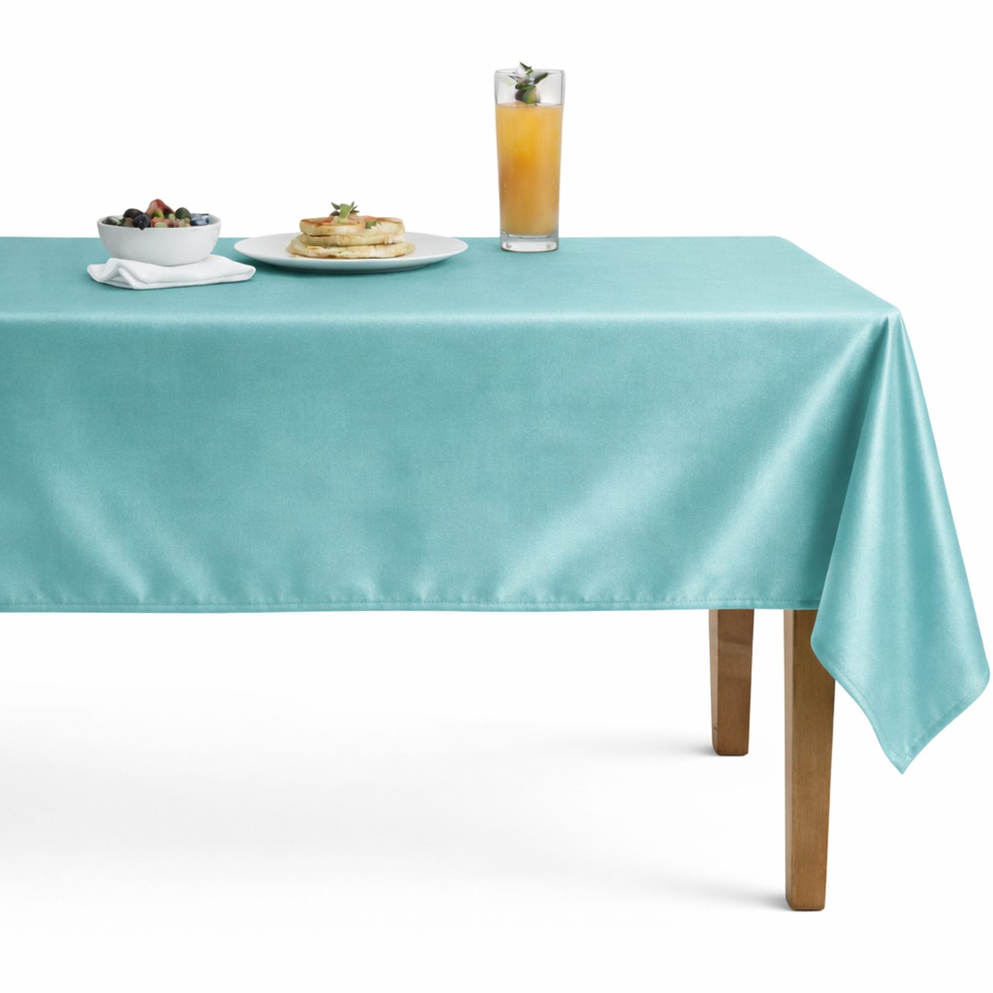 Shiny Velvet Tablecloth - Aqua