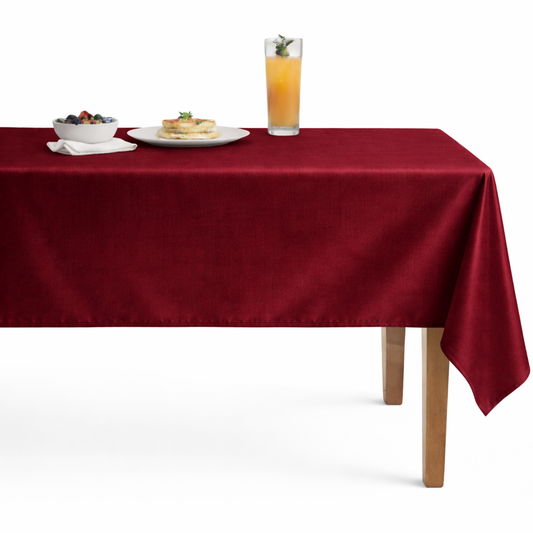 Shiny Velvet Tablecloth - Burgundy