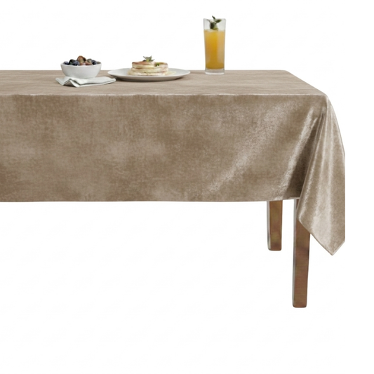 Shiny Velvet Tablecloth - Champagne