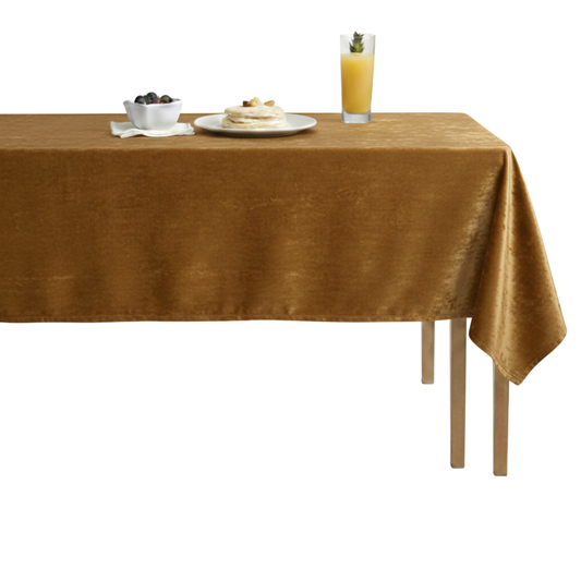 Shiny Velvet Tablecloth - Copper