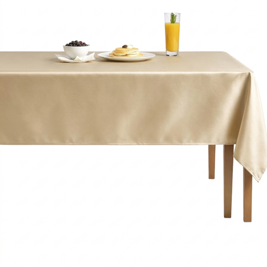 Shiny Velvet Tablecloth - Ivory