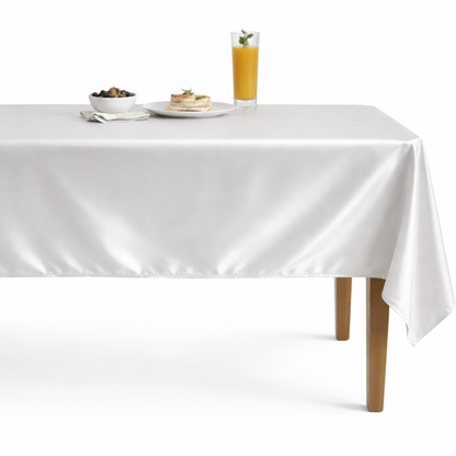 Shiny Velvet Tablecloth-White