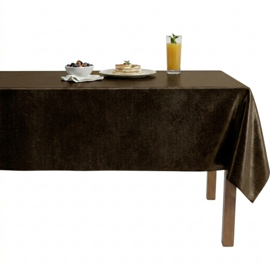 Shiny Velvet Tablecloth –  Chocolate