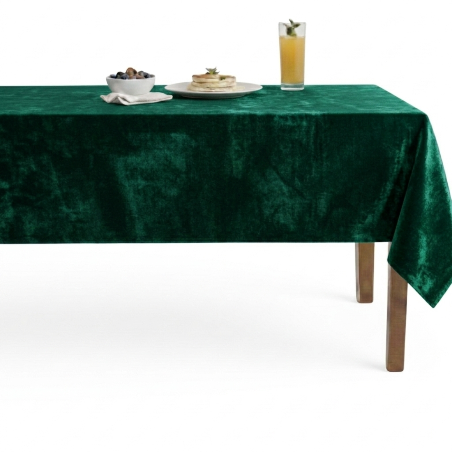 Shiny Velvet Tablecloth Fabric- Forest