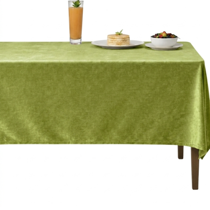 Shiny Velvet Tablecloth- Olive