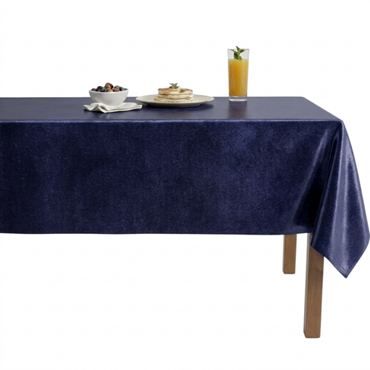 Shiny Velvet Tablecloth - Dark Blue