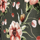 Olive TROPICAL Floral Digital Print Satin Fabric - Cotton Hand - 58 Inch. in Width Fabric by the Yard - 58 Inch Wide