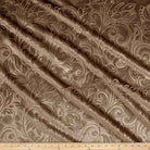Taupe Brocade Scroll Velvet Fabric by the Yard - 58 Inch Wide
