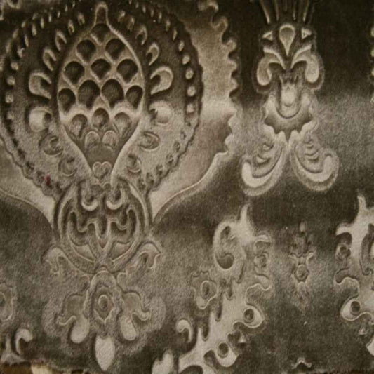 Taupe Brocade Damask Velvet - Custom Tablecloths