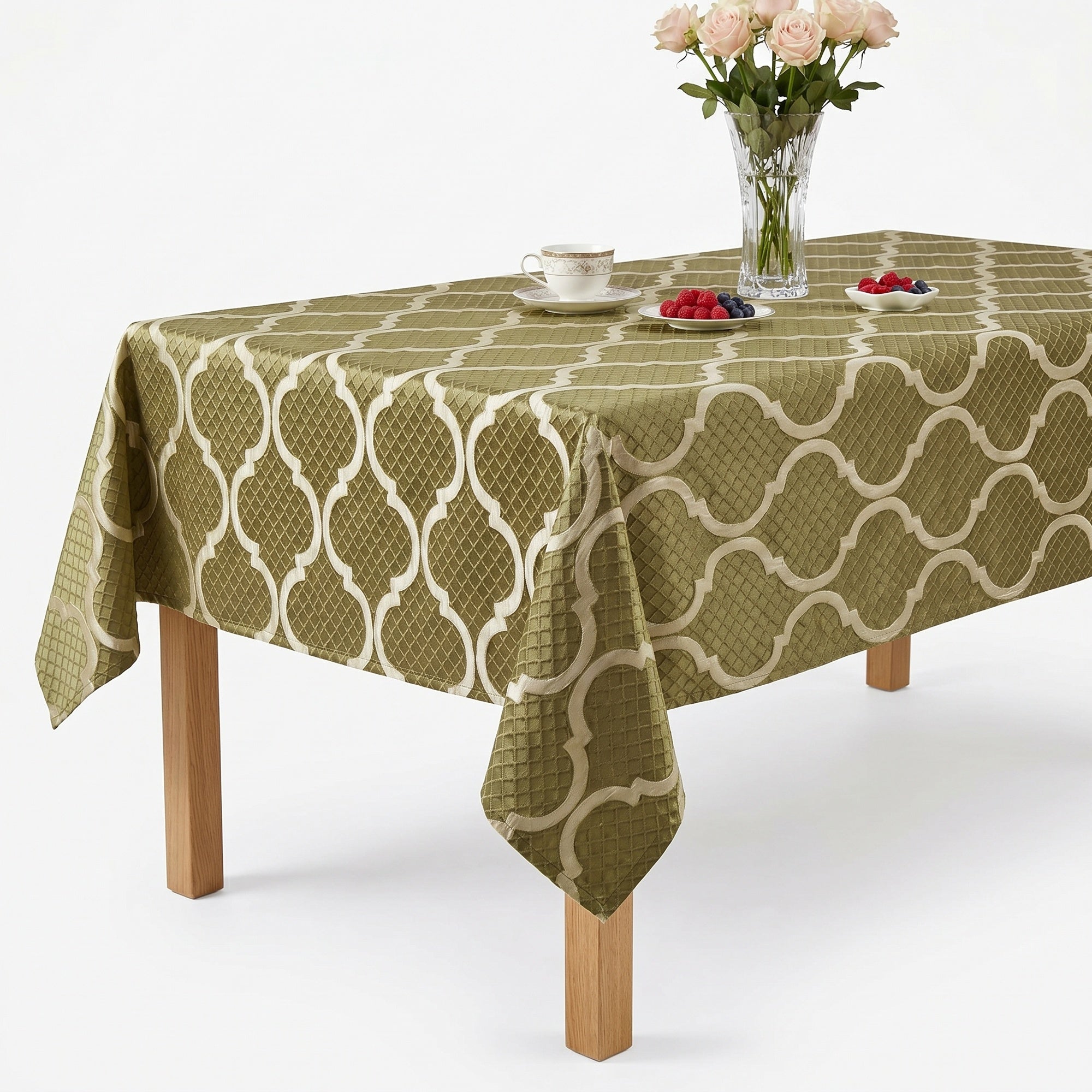 Times Around Taupe Tablecloth